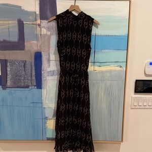 NWT Banana Republic Pleated Tie Waist Maxi Dress Size M